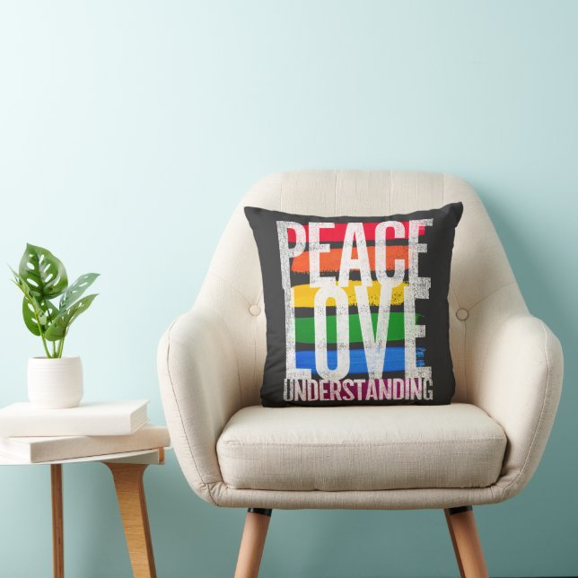 Coussin Paix Amour et Compréhension (Chaise)