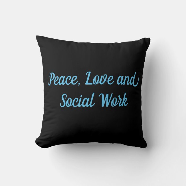 Coussin Paix, amour et travail social (Recto)