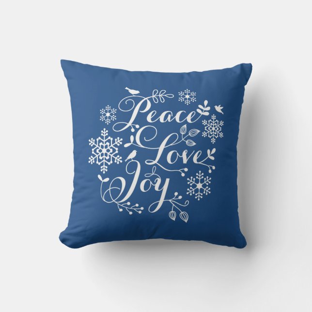 Coussin Paix, amour, joie, Joyeux Noël (Recto)