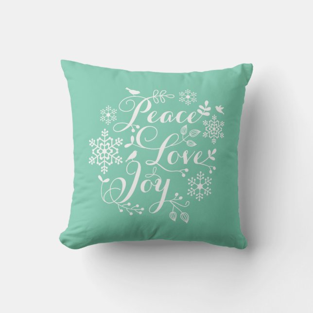 Coussin Paix, amour, joie, Joyeux Noël (Recto)