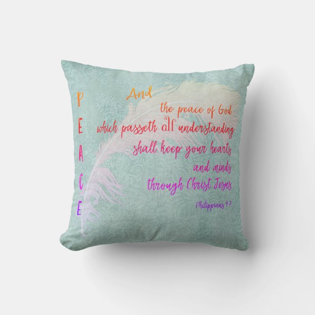 Coussin Paix de Dieu Bible Verse (Recto)