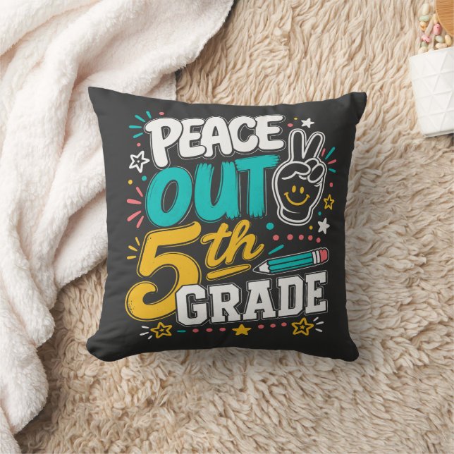 Coussin Paix dehors 5e année Rétro Groovy | Promotion de 2 (Couverture)