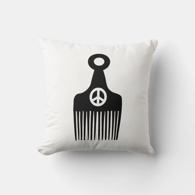 Coussin Paix des cheveux afro (Recto)
