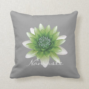 Coussin Paix l beaux fleur de Lotus/nénuphar verts