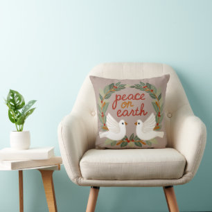 Coussin Paix sur Terre Dotes Noël Fêtes de Noël PERSONNALI