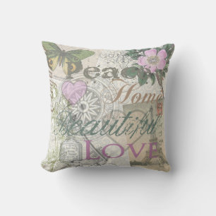 Coussin Paix Vintage Maison Amour Beau