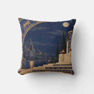 Coussin Palais Bleu Clair de Lune Arc Ornemental