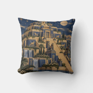 Coussin Palais du jardin suspendu aux cascades sous la lun