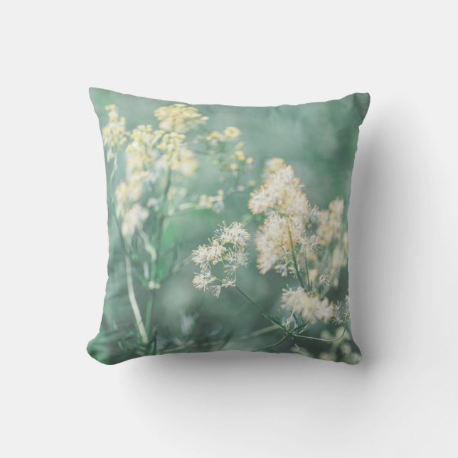 Coussin Pale Pastel Green Fleurs sauvages Pré (Recto)