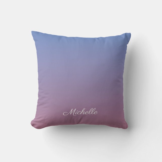 Coussin Pale rose et bleu dégradé ombre (Recto)