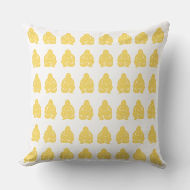 Coussin Pale Yellow Asiatique Moods Bouddah Boys (Recto)
