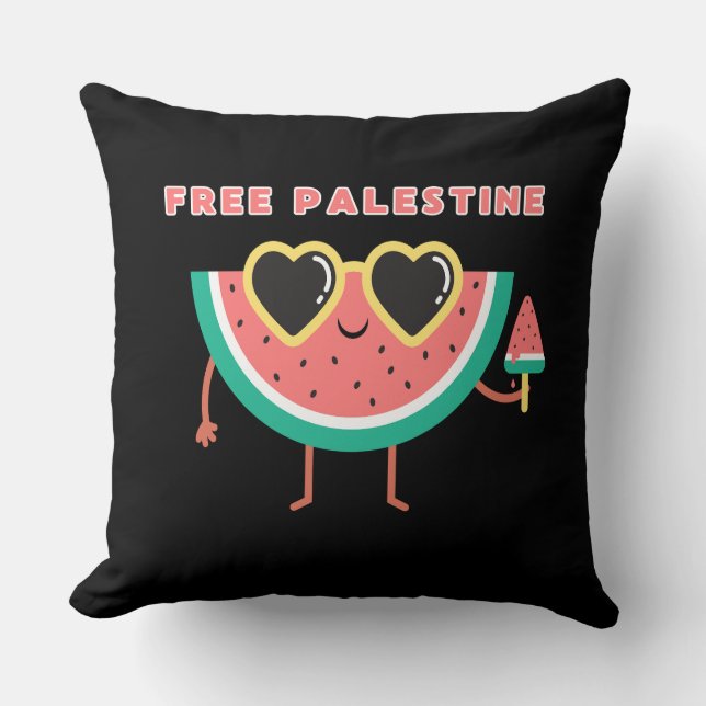 Coussin palestine libre Watermelon Palestine mignon coloré (Recto)