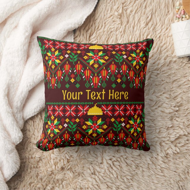 Coussin Palestine Tatreez Broderie traditionnelle (Couverture)