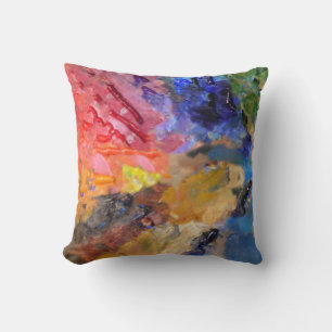Coussin Palette de couleurs de peintre artistique