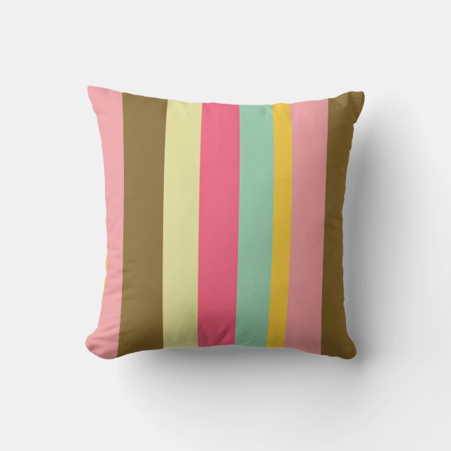Coussin Palette de couleurs rayées d'été (Recto)