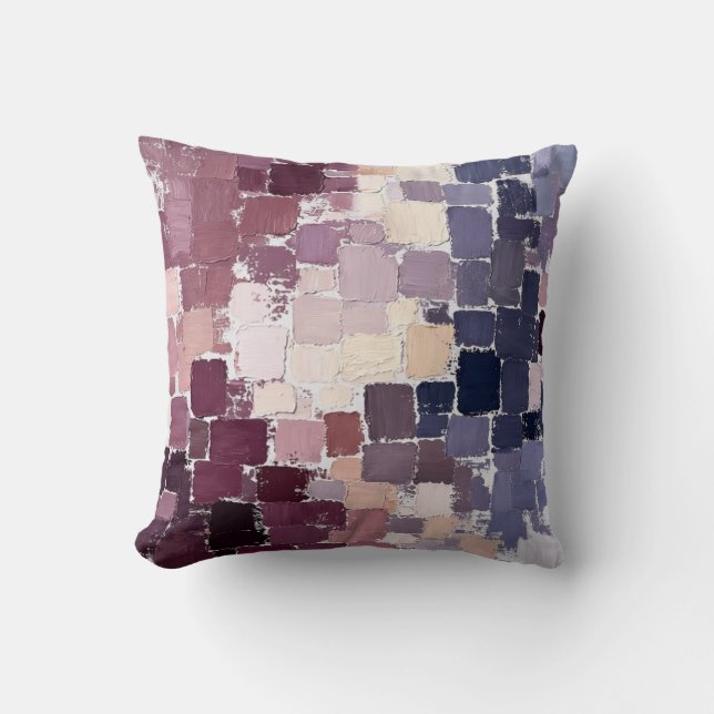 Coussin Palette de couteau naval abstrait moderne violet (Recto)