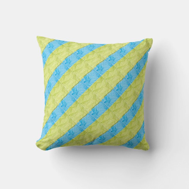 Coussin palettes bleus et jaunes (Recto)