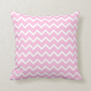 Coussin Pâlissez - le modèle de zigzag rose et blanc