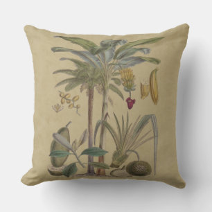 Coussin Palm Antique Fruit Tropical Art Botanique