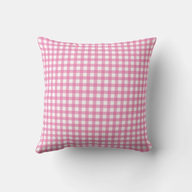 Coussin Palm Beach Preppy Gingham Throw Pillow | Colorful  (Verso)