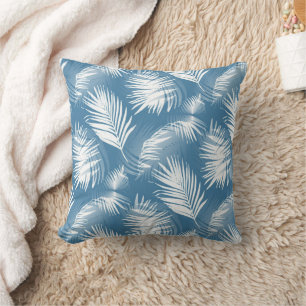 Coussin Palm Feuille bleu blanc Design 272