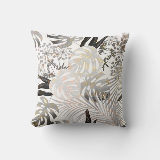 Coussin Palm feuille, tropical, Botanique, feuille, jungle (Recto)