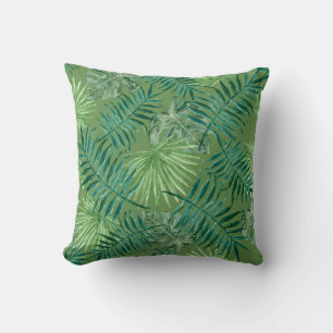 Coussin Palm Feuille Tropical Print Green Cushion