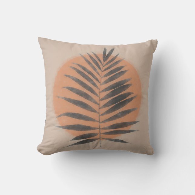 Coussin Palm Frond Noir (Recto)