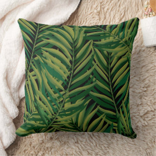 Coussin Palm noir et vert Feuille esthétique