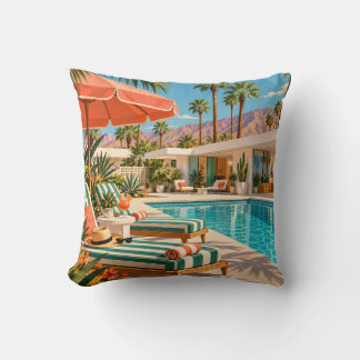 Coussin Palm Springs Poolside Retro Mid Century