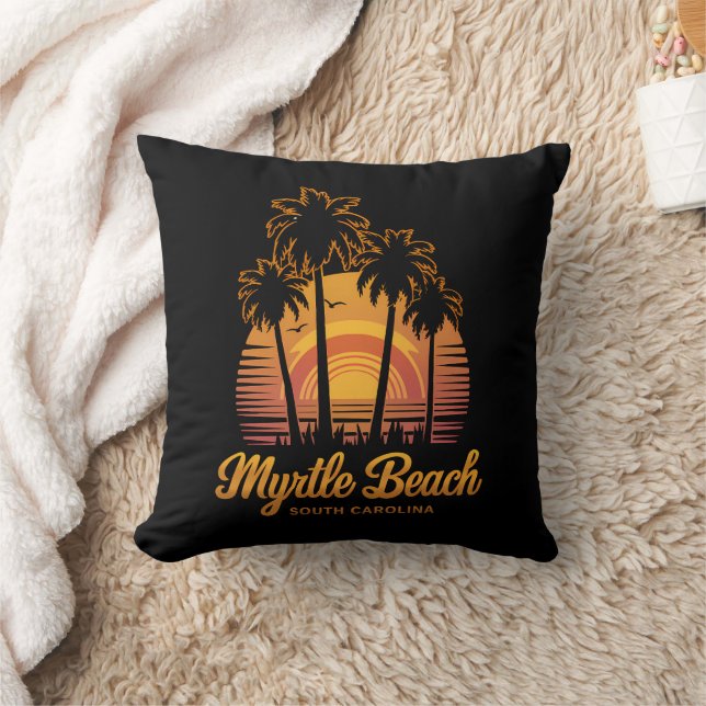 Coussin Palm Tree Sunset sud Carolina Myrtle Beach (Couverture)