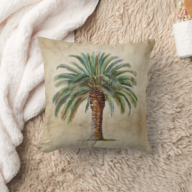 Coussin Palm Tree Vintage Tropical Élégant (Couverture)