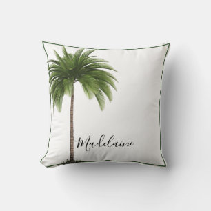 Coussin Palm Tree Vintage Tropical Élégant Personnel