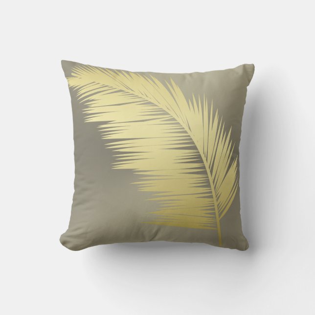 Coussin Palm Tropical d'or feuille (Recto)