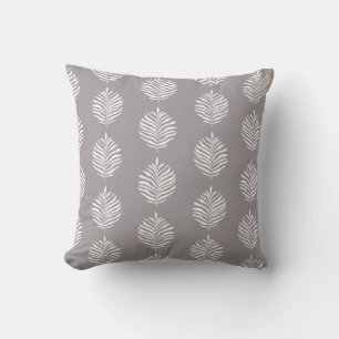 Coussin Palme Côtière Feuille Motif Gris Gris Gull