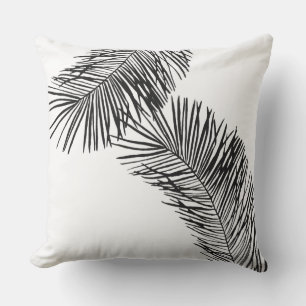 Coussin Palme noire et blanche 