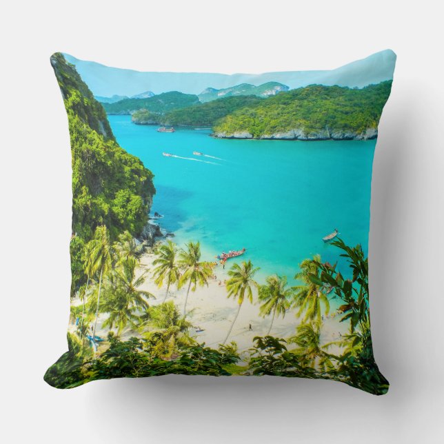 Coussin Palmes tropicales (Recto)