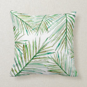 Coussin Palmette tropicale d'aquarelle
