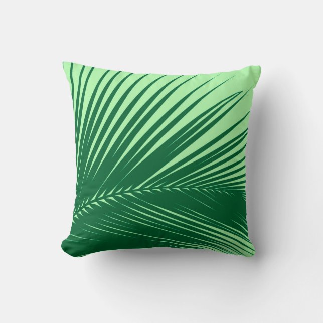 Coussin Palmette - vert d'émeraude et de chaux (Recto)