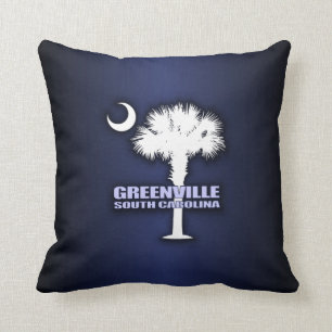 Coussin Palmetto de Sc et croissant (Greenville)