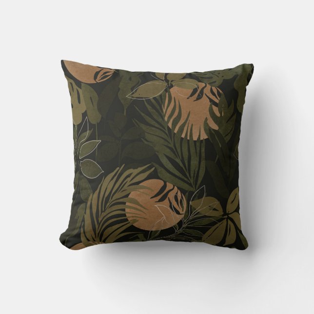 Coussin Palmier de Lune Tropicale : Motif de nuit (Recto)