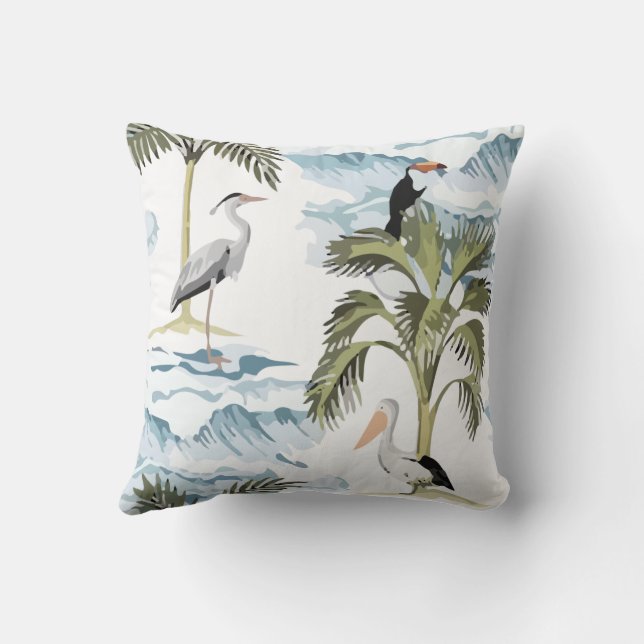 Coussin Palmier d'Hawaii Vintage Island (Verso)