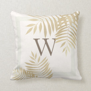 Coussin Palmier d'or monogramme Feuilles de l'oreiller