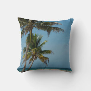Coussin Palmier et plage de sable blanc
