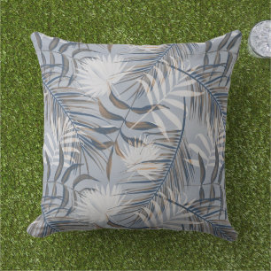 Coussin Palmier Gris Tropical