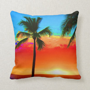 Coussin Palmier lumineux de couleurs