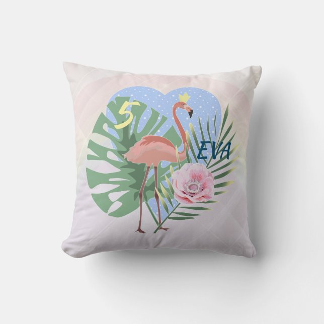 Coussin Palmier rose Flamant rose (Recto)