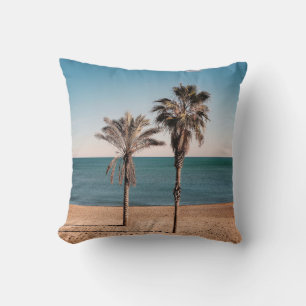 Coussin Palmier sur la plage le matin