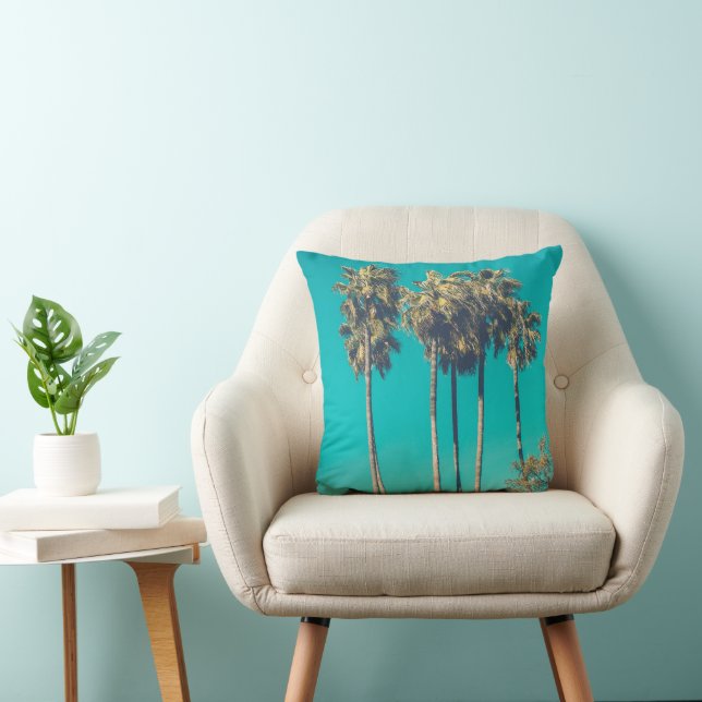 Coussin Palmier Tropical Californie Rétro (Chaise)