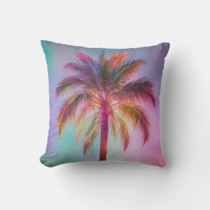 Coussin Palmier Tropical Coloré